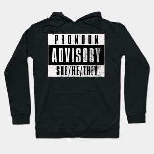 Pronoun Advisory She/He/They Hoodie